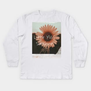 Little Miss Sunshine Sunflower Vintage retro aesthetic good vibes positivity inspiration good mood retro vibes butterfly flowers flower Kids Long Sleeve T-Shirt